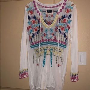 Johnny Was Bija Embroidered Tunic
